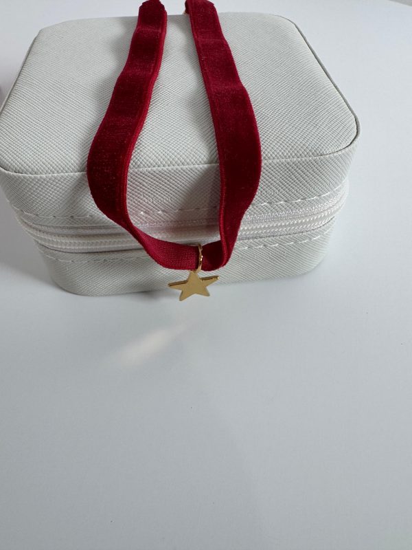 Choker terciopelo burdeos estrella