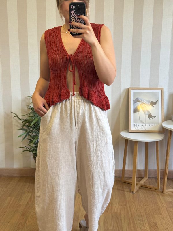 Pantalón lino baggy