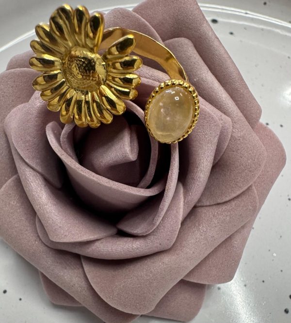 Anillo girasol piedra