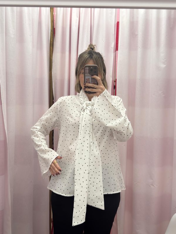 Blusa lunares manga acampanada